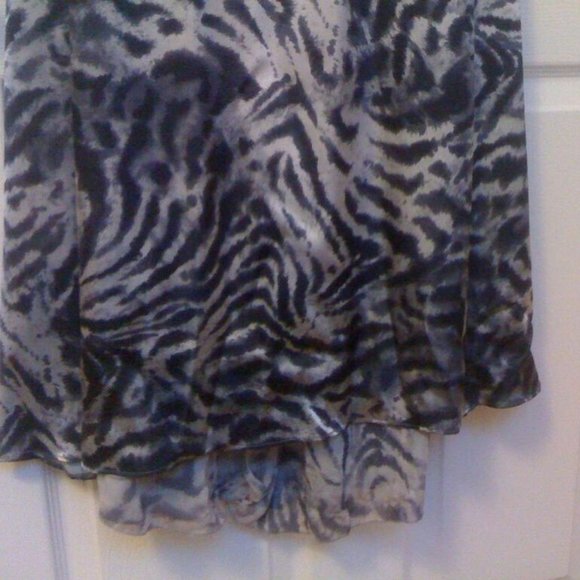 Women Long Evening Gown Dark Grey Animal Print S - Picture 6 of 8